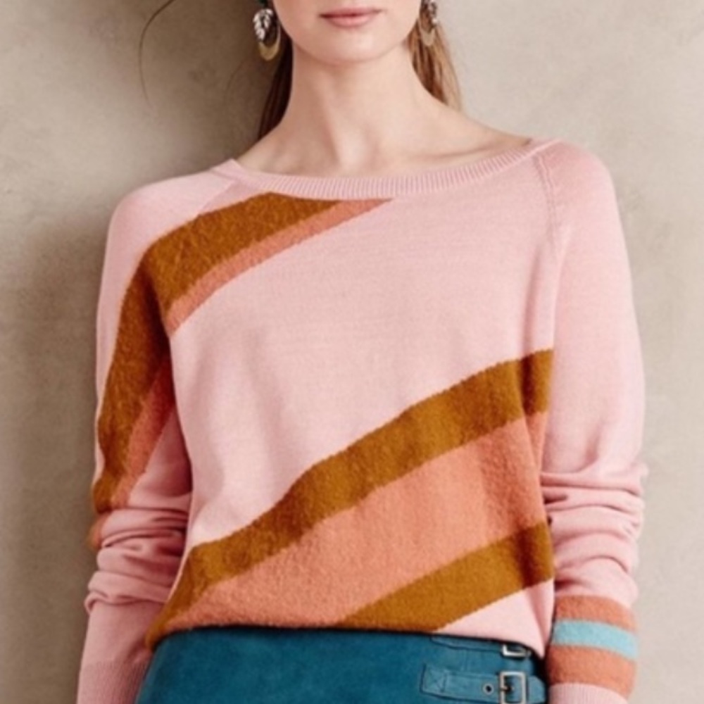 Anthropologie Moth Oblique Retro Sweater